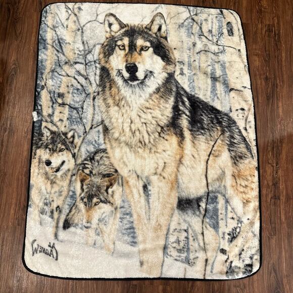 Al Agnew Second Glance Fleece Wolf Wolves Trees Snow Winter  Plush Throw Blanket - Picture 2 of 8